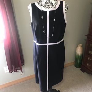 GNW black dress with white trim